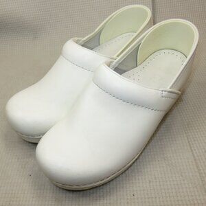 Dansko Professional White Leather Clogs Shoes 606010101 EU Womens Size 38 7.5